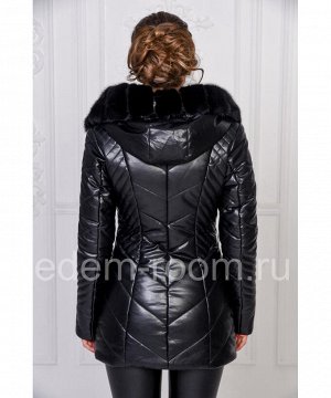 Зимняя куртка из эко-кожиАртикул: RS-653-3-N