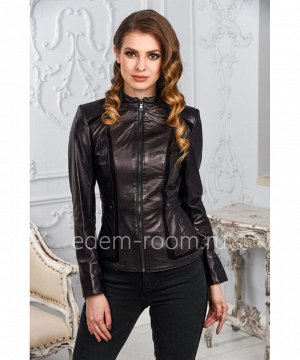 Женская кожаная куртка по дешевой ценеАртикул: LN-1806-CH