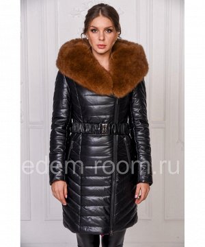 Зимнее пальто из искусственной кожиАртикул: RS-583-2-P
