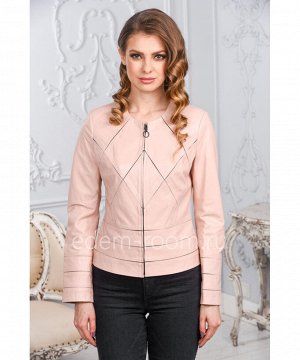 Женская кожаная куртка из розовой кожиАртикул: AL-1696-P