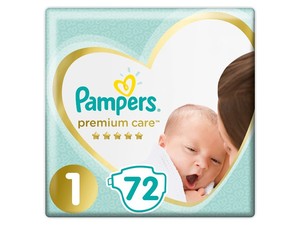 PAMPERS Подгузники Premium Care Newborn (2-5 кг) Экономичная Упаковка 72