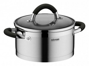Кастрюля со стеклянной крышкой, 18 см/2,1 л, NADOBA, серия OLINA
