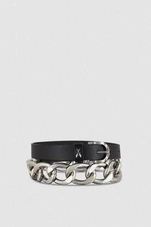 Patrizia Pepe РЕМЕНЬ - BLACK\SILVER
