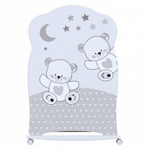 Кровать детская FUNNY BEARS, колесо-качалка с маятник, белая, 1200x600