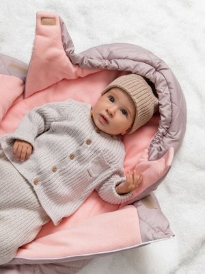 Конверт стеганый детский зимний Amarobaby HEAT, пудровый, размер 85
