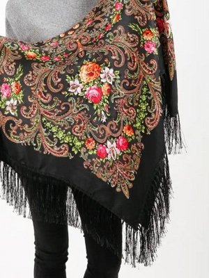 Платок шерсть с узором 130х,130 см