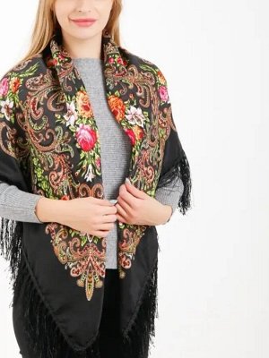 Платок шерсть с узором 130х,130 см