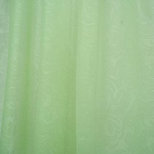 Ткань Вуаль с тиснением вензель светло-зеленый             (ш.300см)