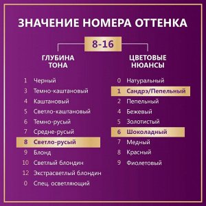 Палетт Стойкая крем-краска для волос "Интенсивный Цвет" 8-16 Пепельно-русый 110 мл