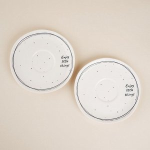Чайный сервиз SL Home «Милый дом», 4 предмета: 2 чашки 275 мл, 2 блюдца d=15.5 см, фарфор, белый