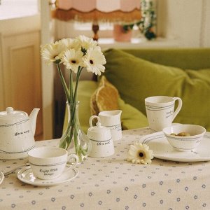 Чайный сервиз SL Home «Милый дом», 4 предмета: 2 чашки 275 мл, 2 блюдца d=15.5 см, фарфор, белый