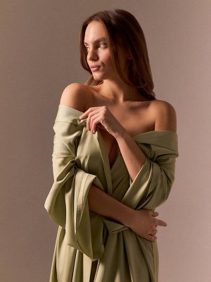 Халат женский L HOME, модал, зелёный