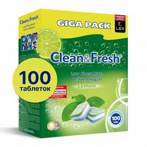 Clean&amp;Fresh Таблетки для посудомоечных машин &quot;All in 1: Лимон&quot; 100 таблеток
