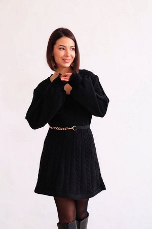 Платье вязаное чёрное
