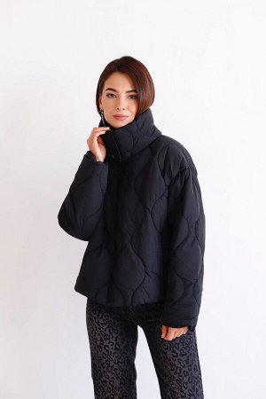 8481 Куртка демисезонная чёрная (остаток: 42-44)