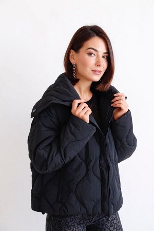 8481 Куртка демисезонная чёрная (остаток: 42-44)