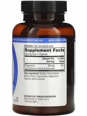 Калий Twinlab Potassium Caps 99 мг - 180 капс.
