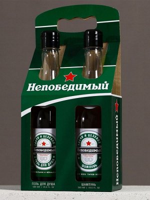 Подарочный набор ЧИСТОЕ СЧАСТЬЕ «23 февраля: Непобедимый»: гель для душа и шампунь пиво, 2?500 мл