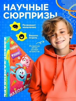 Адвент - календарь «Смешарики», детский, 9 окошек с подарками: 9 опытов