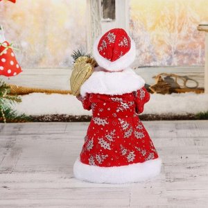 Дед Мороз "В красной шубке с подарками" двигается, с подсветкой, 30 см