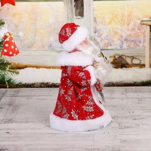 Дед Мороз "В красной шубке с подарками" двигается, с подсветкой, 30 см