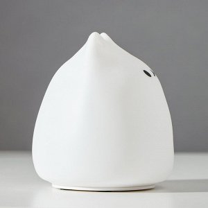 Фигурка светящаяся RISALUX «Антистресс мякиш котёнок», LED-ночник, RGB, от батареек 3ААА, 9.5x9.5x10.5 см