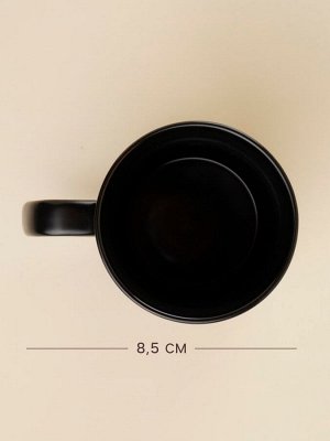 Sima-Land Home Кружки SL Home «Дарк», 400 мл, набор 2 шт., фарфор, чёрные