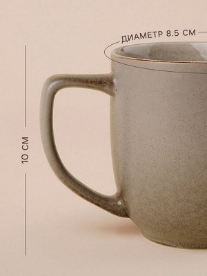 Sima-Land Home Набор кружек SL Home «Мольвено», 400 мл, фарфор, 2 шт., серый