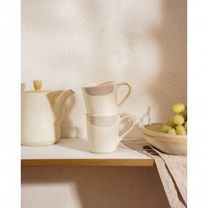 Sima-Land Home Набор кружек SL Home «Волны Сардинии», 400 мл, фарфор, 2 шт., бежевый