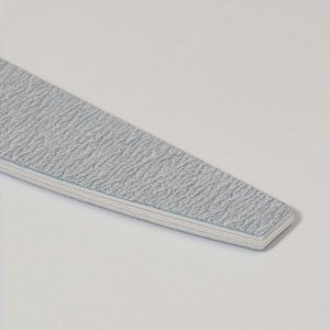 Пилка для ногтей, лодочка, 180/200 грит, 18 см, серая
