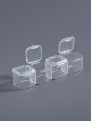 Органайзер для декора, 7 блоков, 4 ячейки, 17.5×10.5×2.7 см, прозрачный