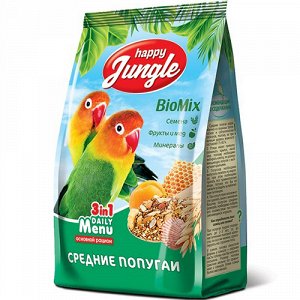 Happy Jungle Корм д/попугаев средних 500гр