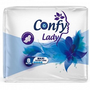 CONFY Lady Гигиенические женские прокладки MAXI EXTRALONG 8 шт