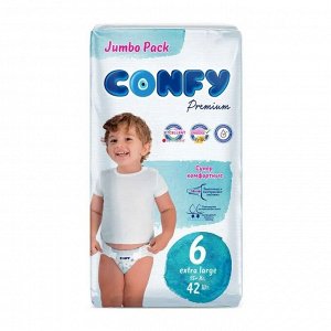 CONFY Premium Подгузники д/детей EXTRALARGE JUMBO р.6 42 шт