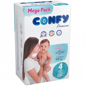 CONFY Premium Подгузники д/детей MAXI MEGA р.4 120 шт