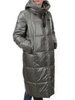 H979 GREEN Пальто зимнее женское (200 гр. холлофайбер)