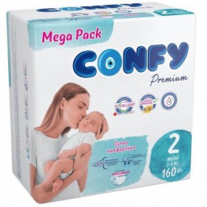 CONFY Premium Подгузники д/детей MINI MEGA р.2 160 шт