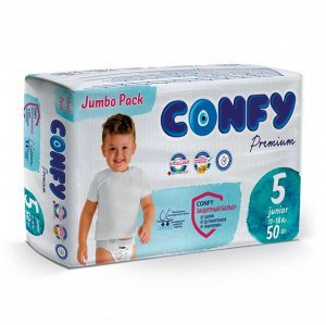 CONFY Premium Подгузники д/детей JUNIOR JUMBO р.5 50 шт