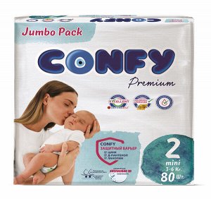 CONFY Premium Подгузники д/детей MINI JUMBO р.2 80 шт