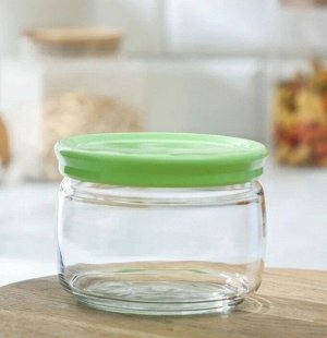 Банка для сыпучих продуктов из стекла с крышкой объемом 420 мл