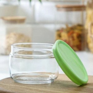 Банка для сыпучих продуктов из стекла с крышкой объемом 420 мл