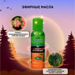 GARDEX® NATURIN® Аэрозоль от клещей на одежду с дополнительной защитой от комаров, 100 мл