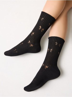 Носки женские с ажурным рисунком «бабочки»