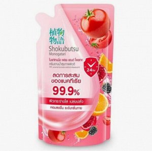 LION "Shokubutsu" Крем-гель для душа 400мл "Brightening Fresh and Protect" (мягк.упак.)