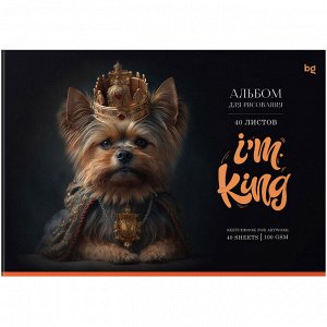 Альбом для рисования 40л., А4, на скрепке BG ""The King""