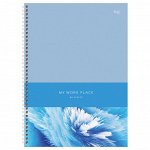 Тетрадь 80л., А4 клетка на гребне BG &quot;&quot;Blue art&quot;&quot;, глянцевая ламинация, твердая обложка