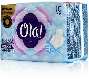 OLA! WINGS CLASSIC NORMAL SINGLES прок-и в инд. уп-ке с крылышками Мягкая поверхность уп.10