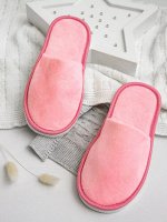 Тапочки женские Плюш AMARO HOME Закрытый нос (Розовый) 39-41