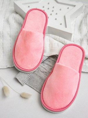 Тапочки женские Плюш AMARO HOME Закрытый нос (Розовый) 39-41