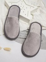 Тапочки женские Плюш AMARO HOME Закрытый нос (Серый) 36-38
